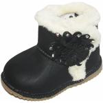 100133 Sweet Baby & Toddler Ankle Boots Girls Womens HI High Top Trainers Fur and Rhinestones Floral Lined Winter Boots Black