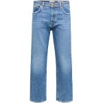 Blå Løse Selected Økologiske Bæredygtige Baggy jeans i Bomuld Falmede Størrelse XL til Herrer 