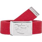 2Stoned Trousers Belt Fabric Belt Unisex Chrome Buckle Classic 3 cm Wide for Men and Women, red