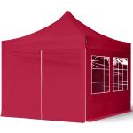 3x3 m Easy Up pavillon, ECONOMY stål 30 mm, sidedele med gittervinduer, rød
