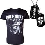 Call of Duty Ghosts Game Cover Herren T-Shirt, Schwarz, Größe XL + Call of Duty Ghosts Skull "Dogtags"