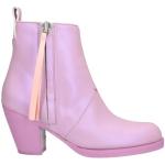 Pinke Acne Studios Læderstøvler blokhæle Med lynlåse Størrelse 40 til Damer på udsalg 