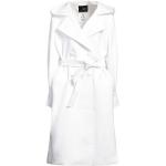 Hvide Trench coats i Flonel Størrelse XL med hætte til Damer 