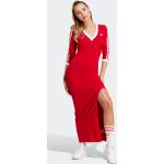Røde Sporty Maxi adidas Adicolor Aftenkjoler i Jersey med V-udskæring Størrelse XL til Damer 