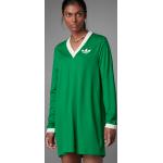 Grønne Sporty adidas Adicolor T-shirts med v-hals i Nylon med V-udskæring Størrelse XL til Damer på udsalg 