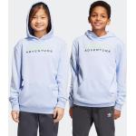 Blå Sporty adidas Bæredygtige Hættetrøjer til børn i Bomuld Størrelse 128 på udsalg 