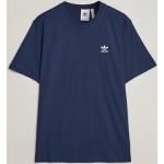 Blå Sporty adidas Essentials T-shirts med rund hals i Bomuld med rund udskæring med korte ærmer Størrelse XL til Herrer 