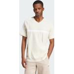Hvide Sporty adidas T-shirts med v-hals i Jersey med V-udskæring Størrelse XL til Herrer 