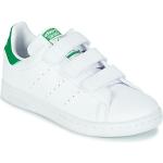 Hvide Sporty adidas Stan Smith Sneakers med velcro Hælhøjde op til 3 cm Størrelse 32 til Børn 
