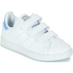 Hvide Sporty adidas Stan Smith Sneakers med velcro Hælhøjde op til 3 cm Størrelse 33 til Børn på udsalg 