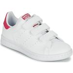 Hvide Sporty adidas Stan Smith Sneakers med velcro Hælhøjde op til 3 cm Størrelse 28 til Børn på udsalg 