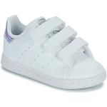 Hvide Sporty adidas Stan Smith Sneakers med velcro Hælhøjde op til 3 cm Størrelse 23 til Børn 