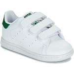 Hvide Sporty adidas Stan Smith Sneakers med velcro Hælhøjde op til 3 cm Størrelse 27 til Børn 
