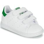 Hvide Sporty adidas Stan Smith Sneakers med velcro Hælhøjde op til 3 cm Størrelse 20 til Børn 