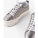 Sølvfarvede Høje sneakers i Læder Størrelse 37 til Damer 
