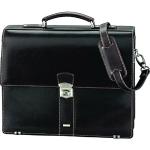 Alassio - 47022 MONACO - briefcase with shoulder strap, leather, dark brown