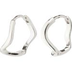 "Alberte Organic Shape Hoop Earrings Silver-Plated Accessories Jewellery Earrings Hoops Silver Pilgrim"