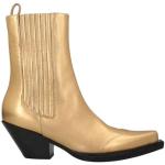 Guldfarvede ALEXANDRE VAUTHIER Læderstøvler i Læder blokhæle med spidse skosnuder Størrelse 36 til Damer på udsalg 