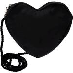 Alpenflüstern DTA037 Heart Bag - Women's Costume Bag in Heart Shape, Shoulder Bag for Dirndl, Heart Handbag for Costume (in Traditional Colours), black