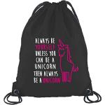 Always Be A Unicorn Printed T-Shirt STREET24 Funny Gym Bag/Sports Bag - Black
