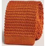 Amanda Christensen Knitted Silk Tie 6 cm Orange