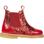 Røde Angulus Læderstøvler i Læder med Glitter Med lynlåse Størrelse 25 til Piger 