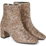 Brune Angulus Ankelstøvler i Ruskind med Glitter blokhæle Med lynlåse Hælhøjde 5 - 7 cm Størrelse 41 til Damer 