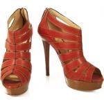 Røde Vintage Christian Louboutin Stiletstøvler i Læder Stilethæle Størrelse 40 til Damer 