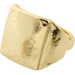 Anni Rustic Signet Ring Gold-Plated Gold Pilgrim