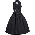 Apple of my eye Zenzi Women's Costume Fashion Midi Dirndl in Black with Stand-Up Collar Traditional, black