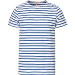 Blå ARMOR-LUX Kortærmede t-shirts med bådudskæring med korte ærmer Størrelse XL med Striber til Herrer 