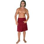 Arus Sauna Kilt for Men, 100% Organic Cotton Terry Towelling, Knee-Length, with Elastic and Velcro Fastening, Sauna Towel, Bath Towel, Size: S/M, Colour: Bordeaux