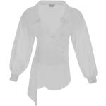 Hvide Alexander McQueen Dameskjorter i Bomuld Asymmetrisk Størrelse XL på udsalg 