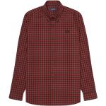 Røde Business Fred Perry Gingham skjorter i Bomuld Med lange ærmer Størrelse XL med Tern til Herrer 