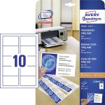 Avery-Zweckform C32010-25 Printbare visitkort, microperforeret 85 x 54 mm Hvid 250 stk Papirformat: DIN A4