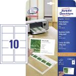 Avery-Zweckform C32011-25 Printbare visitkort, glatte kanter 85 x 54 mm Hvid 250 stk Papirformat: DIN A4