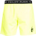 Gule Philipp Plein Badeshorts i Polyester Størrelse XL til Herrer på udsalg 