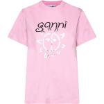 Pinke Ganni Kortærmede t-shirts i Jersey med korte ærmer Størrelse XL 