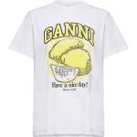 Hvide Ganni Kortærmede t-shirts i Jersey med korte ærmer Størrelse XL 