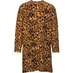 Brune Korte Mini Rodini Aftenkjoler Med lange ærmer Størrelse XL med Leopard til Damer 
