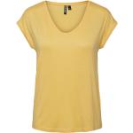 Gule Pieces Kortærmede t-shirts med rund udskæring med korte ærmer Størrelse XL til Damer på udsalg 