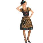 Bavarian Dirndl Dress Gloria - Traditional German Women's Costume - Black/Gold - 36/38