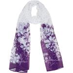 Mørkelilla Halstørklæder i Silke Størrelse XL med Blomstermønster til Damer 