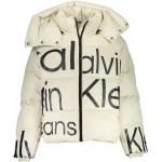 Beige Calvin Klein Dunjakker & Dunfrakker Størrelse XL med hætte til Damer på udsalg 