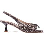 Brune Scarosso Sommer Slingback sandaler i Læder Størrelse 38.5 med Zebra mønster til Damer på udsalg 