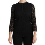 Sorte Dolce & Gabbana Festlige bluser i Nylon med rund udskæring Med lange ærmer Størrelse XL til Damer på udsalg 