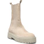 Biadeb Long Boot Suede Shoes Chelsea Boots Beige Bianco