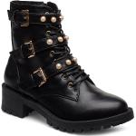 Biapearl Biker Boot Shoes Boots Ankle Boots Laced Boots Black Bianco