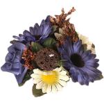 Blå Lysmanchetter med Blomster med Blomstermønster på udsalg 