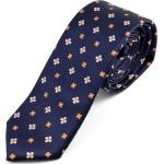 Blå Smalle slips med Blomster Størrelse XL med Blomstermønster 